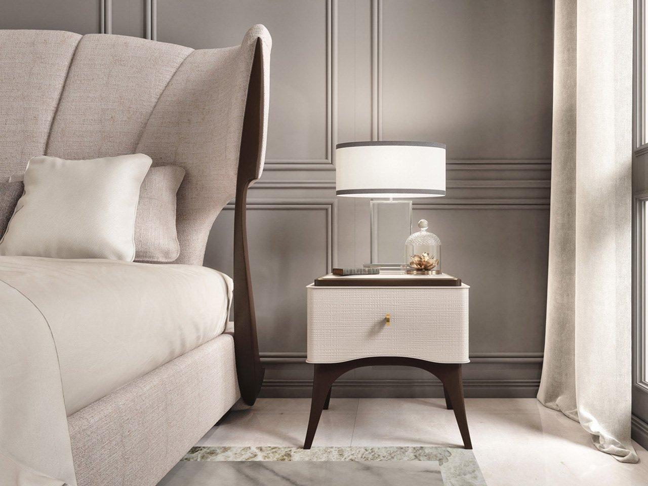 Fabric double bed with upholstered headboard | Pr.80 by Stella del Mobile