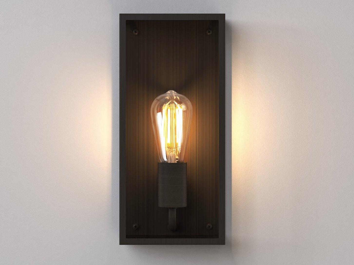 Glass and steel outdoor wall lamp with dimmer | Messina by Astro lighting