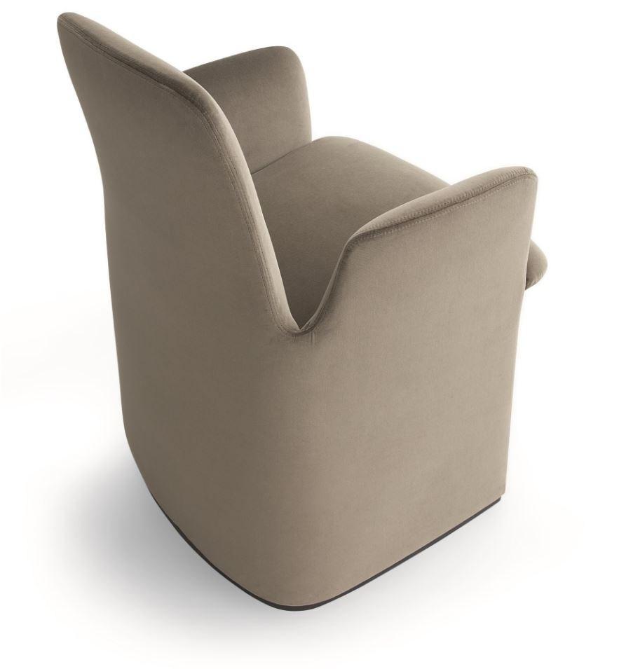 Upholstered fabric chair with armrests | Guest by Poliform