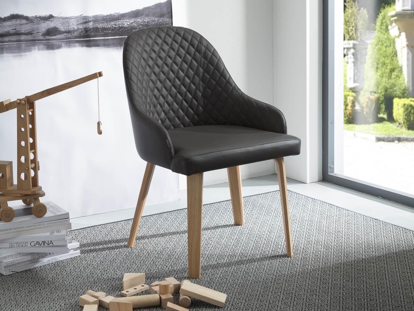 Upholstered chair with armrests | Atena by Ozzio Italia