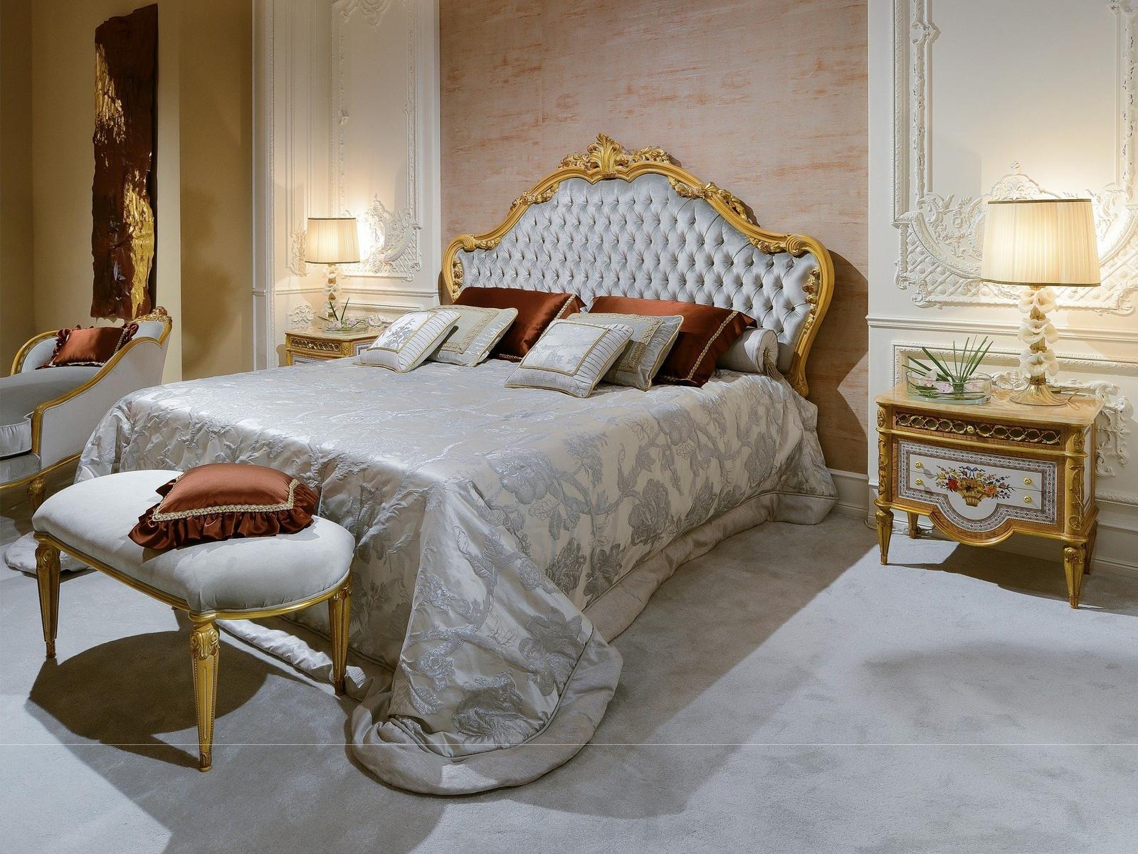 Velvet double bed with tufted headboard | 3700_luigi Xvi by Ezio Bellotti