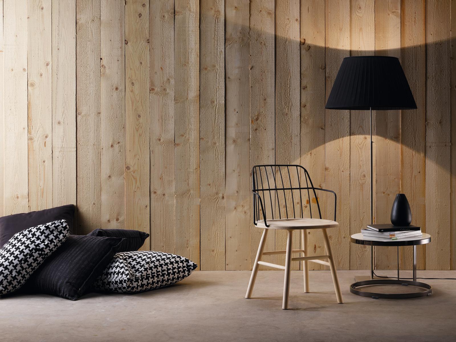 Steel and wood chair with armrests | Strike P by Midj