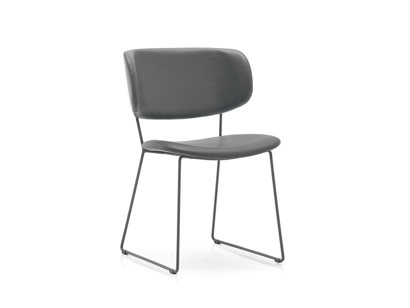 Upholstered leather chair | Claire M by Calligaris