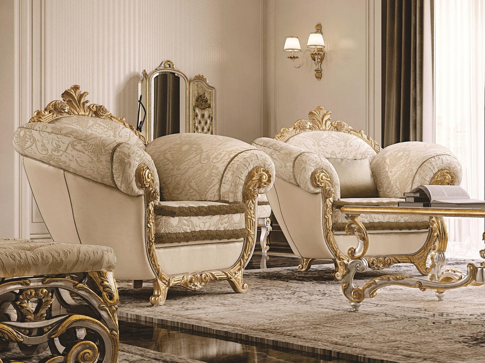 Upholstered fabric armchair with armrests | Opera by Andrea Fanfani