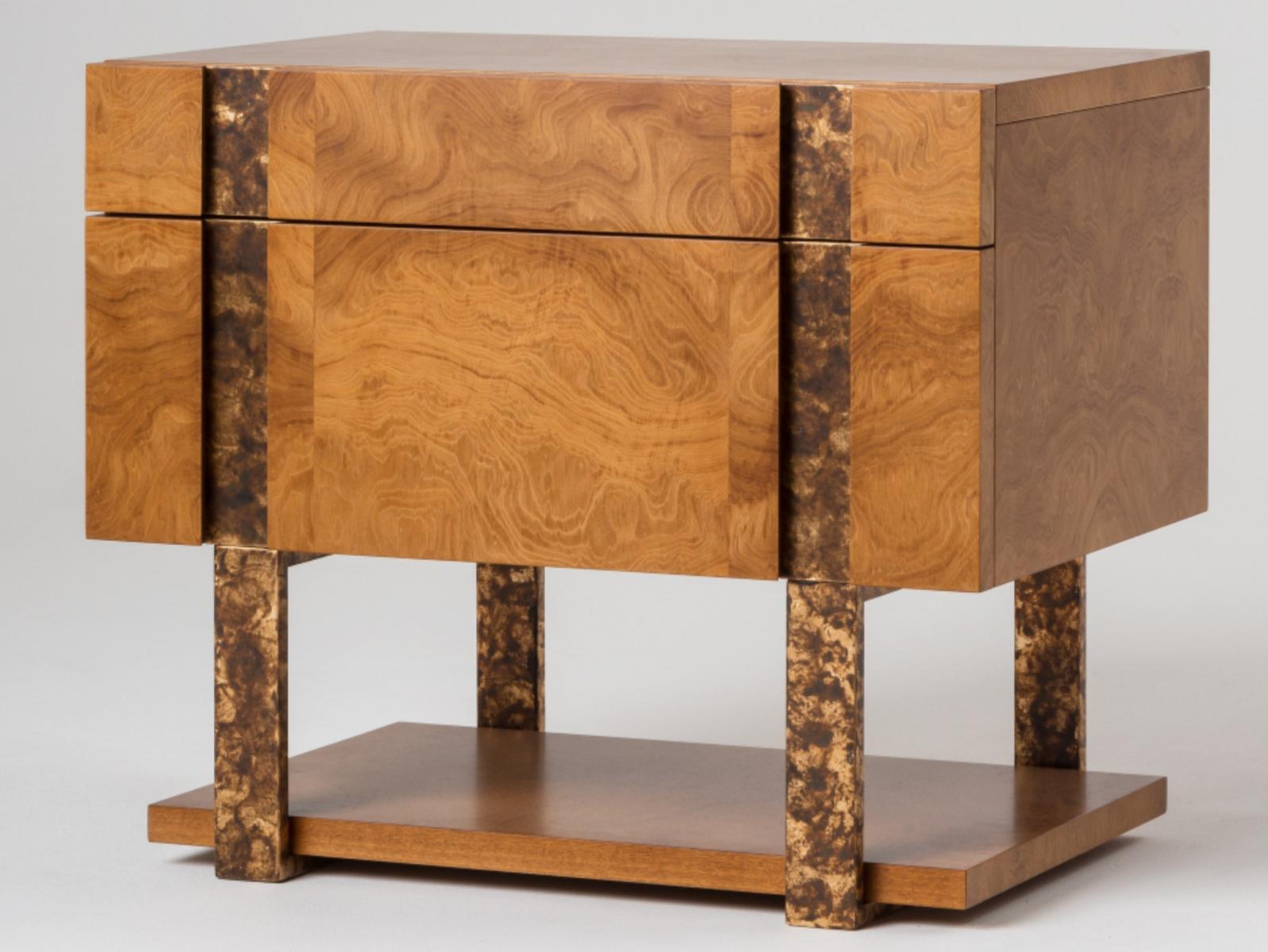Rectangular wooden bedside table with drawers | Diadema by Mantellassi 1926