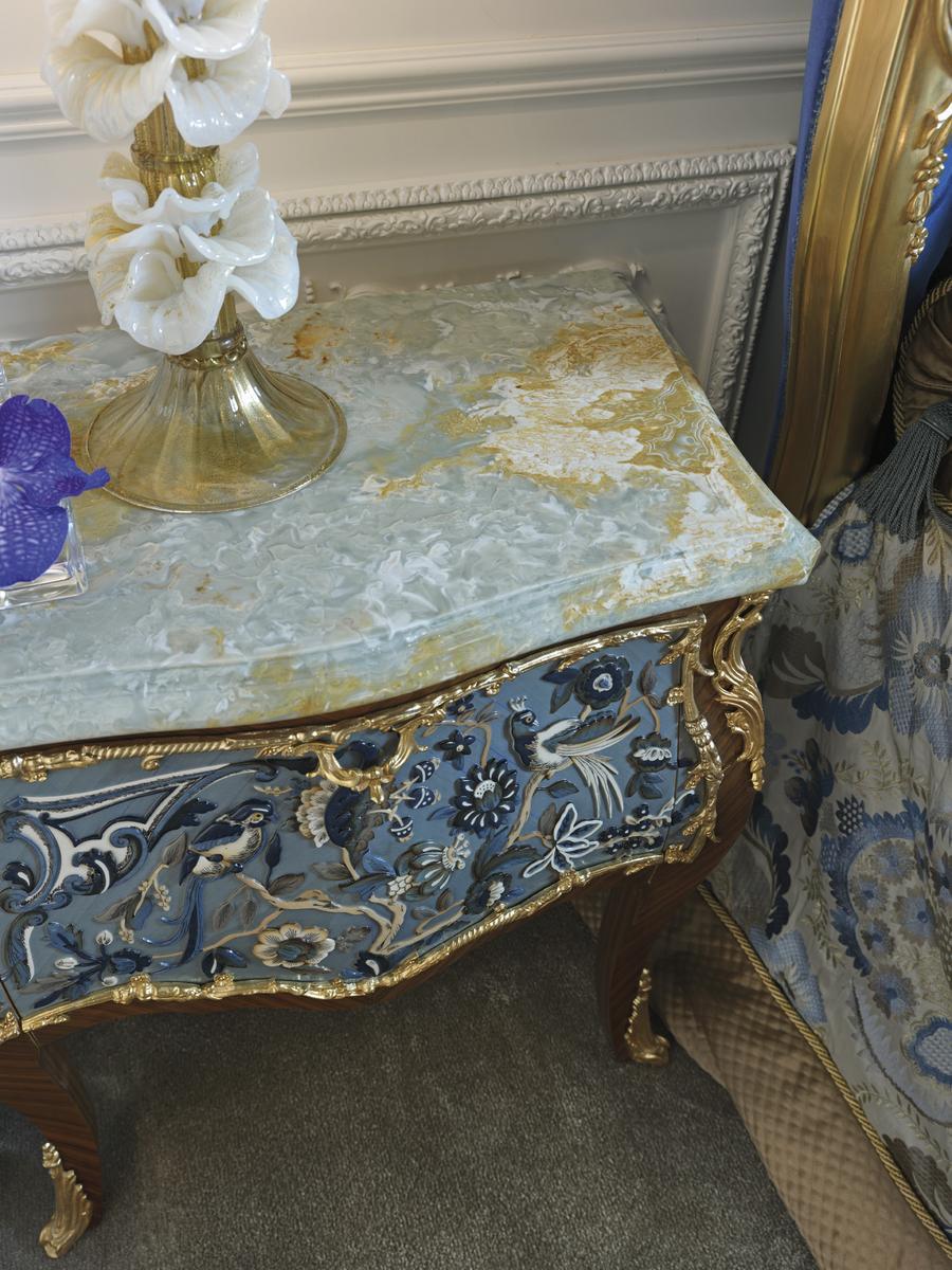 Rounded wooden bedside table with drawers | 3690 by Ezio Bellotti