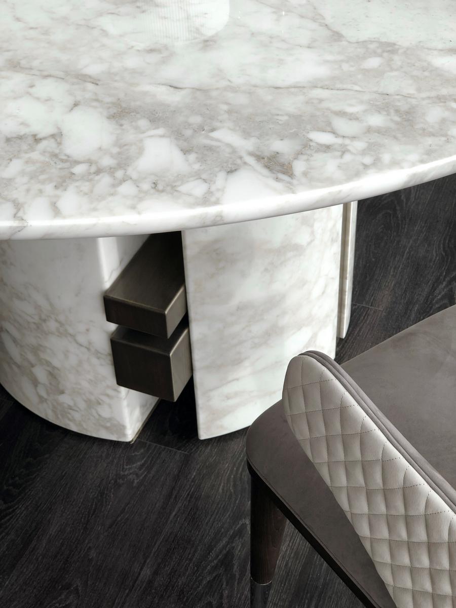 Round marble dining table | Ercole by Capital Collection