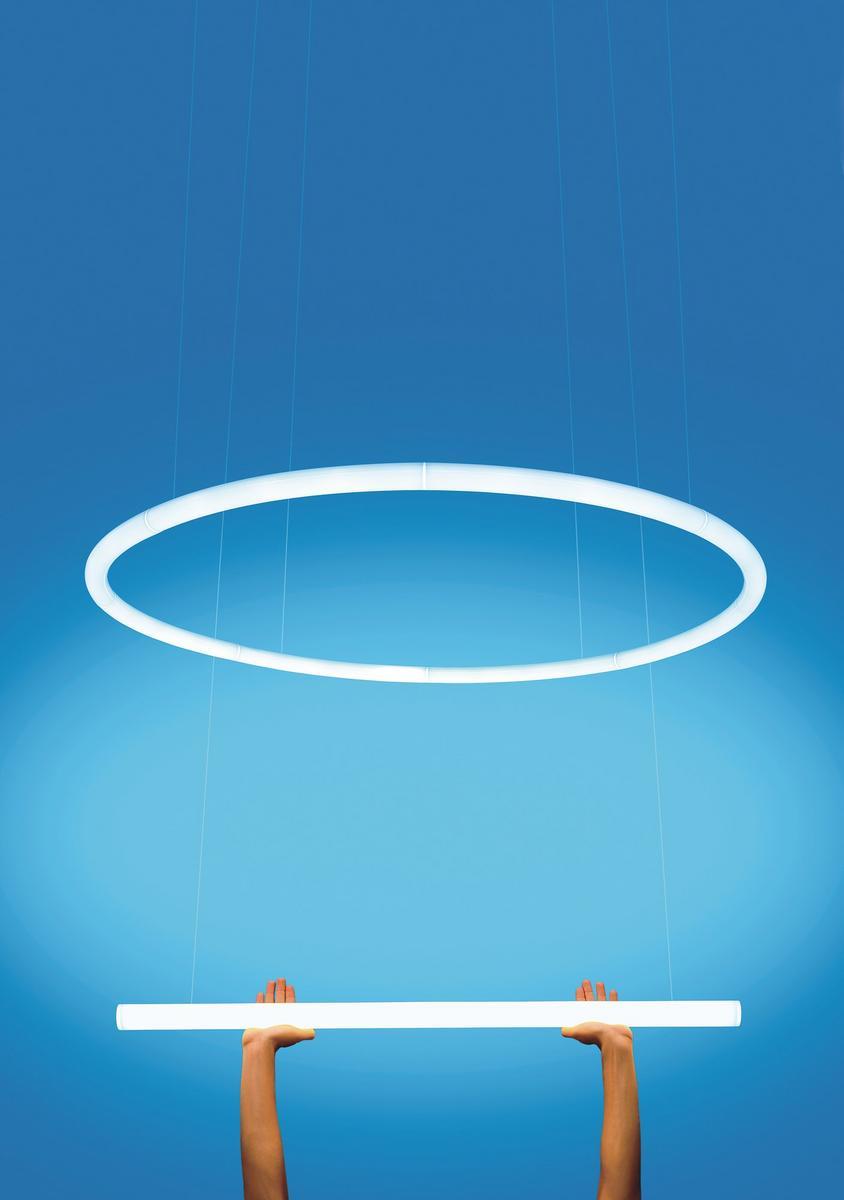 LED methacrylate pendant lamp | Alphabet Of Light Circular by Artemide