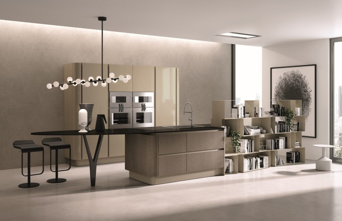 Metal kitchen with handles Aster Cucine Domina