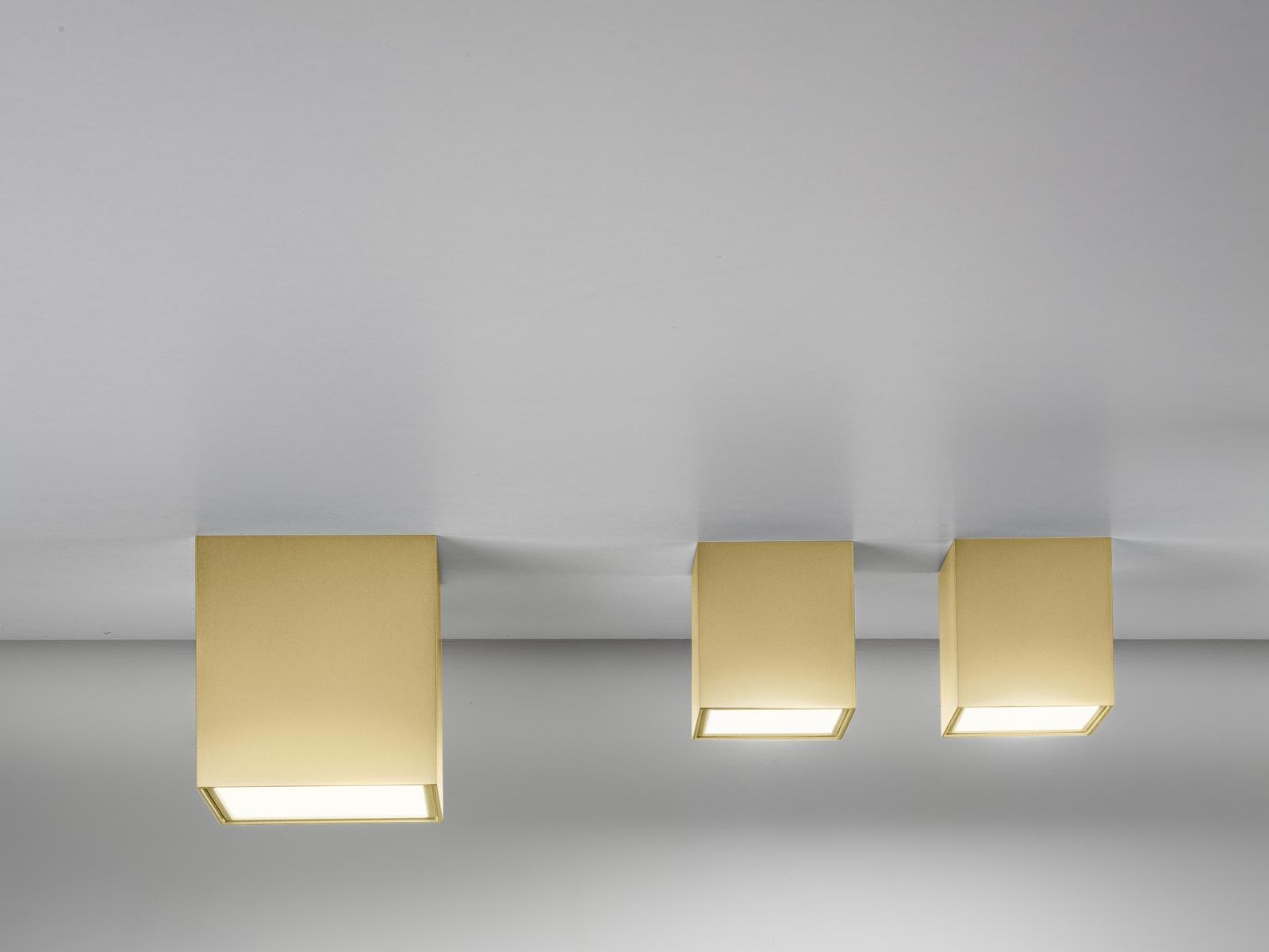 Glass and aluminium wall lamp / ceiling lamp | Three by Panzeri