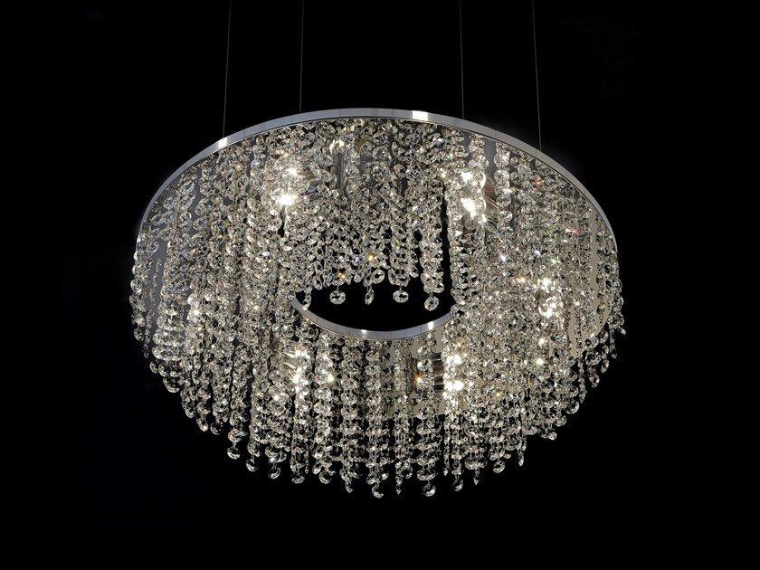 Metal pendant lamp with crystals | Sky Cycles Round H6 by Ilfari