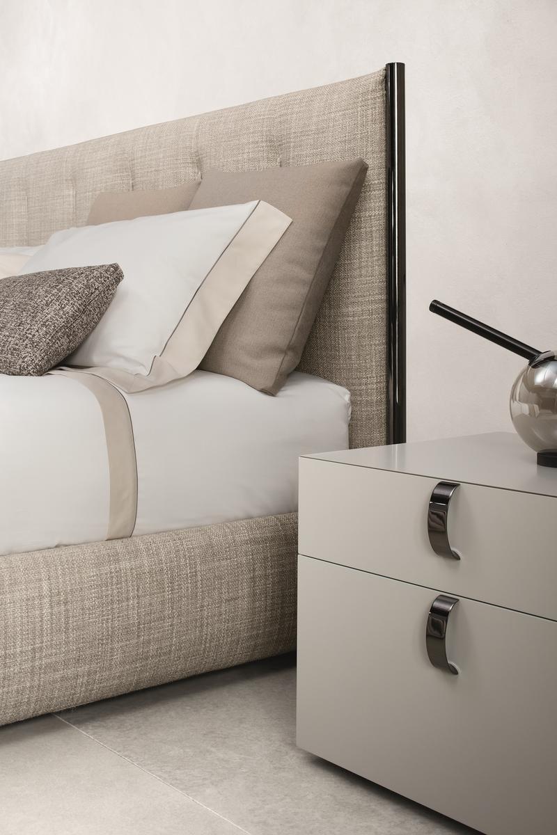 Fabric double bed with high headboard | Koi by Flou