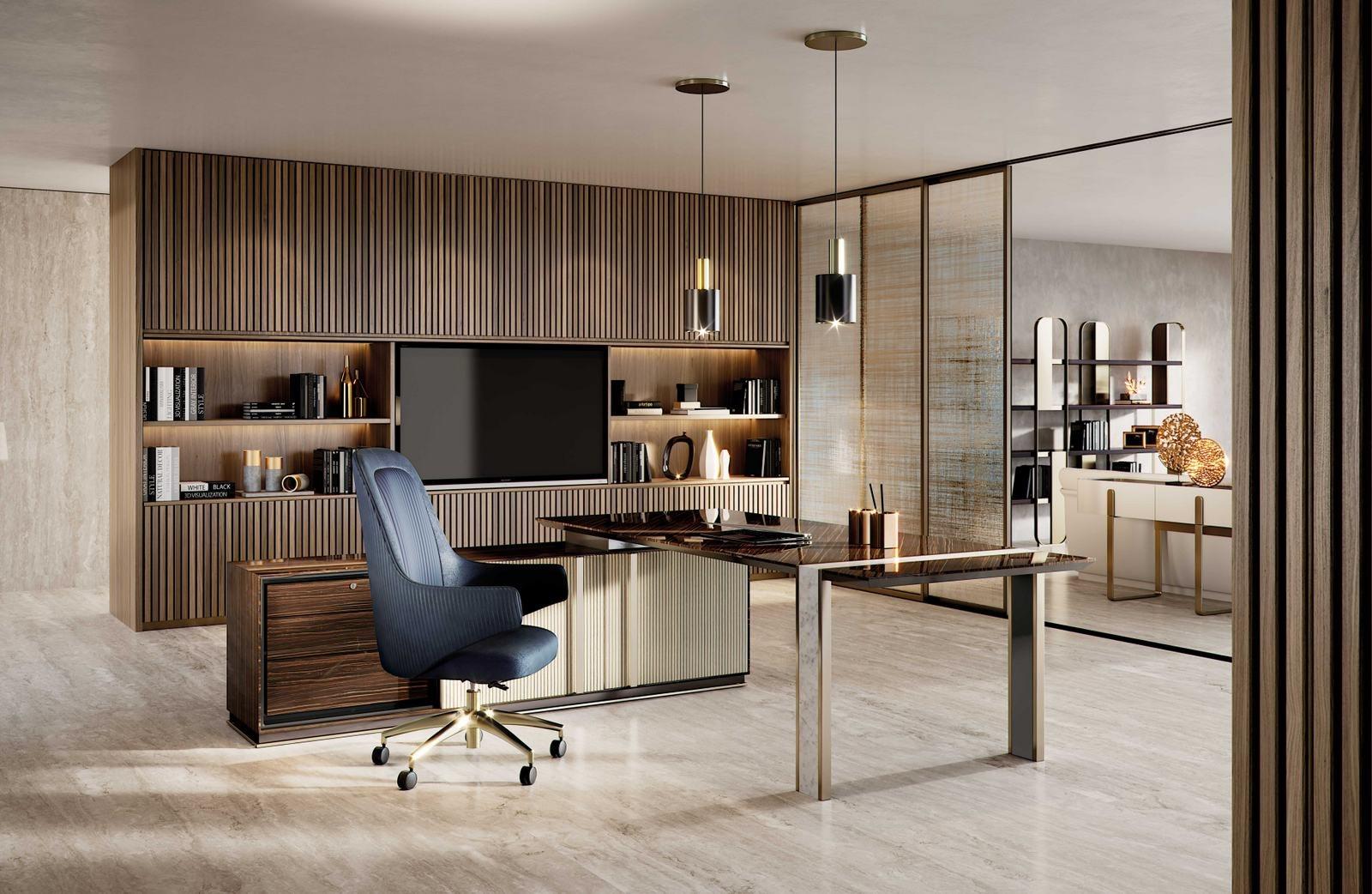 Swivel leather executive chair with 5-spoke base | Diva Office Xl by Capital Collection