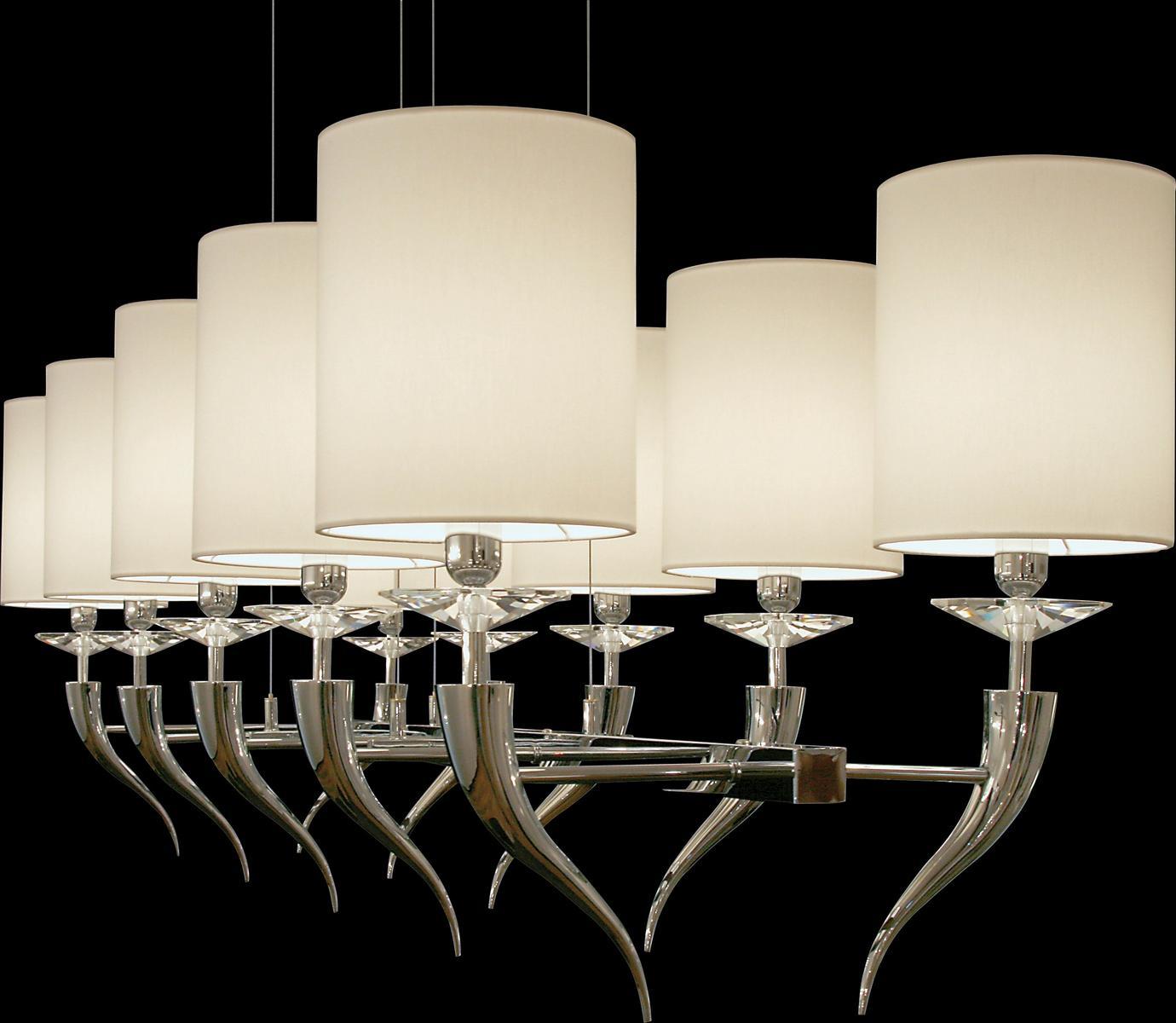 Direct-indirect light metal pendant lamp with crystals | Loving Arms H10 by Ilfari