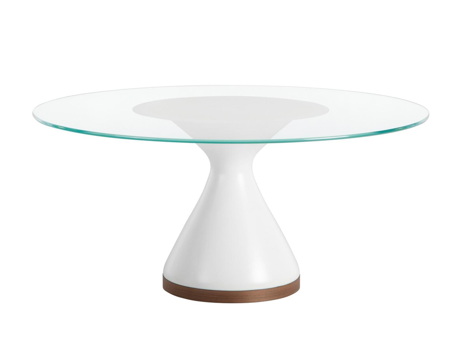 Round glass table and base in agglomerated marble | Dolly by Tonin Casa
