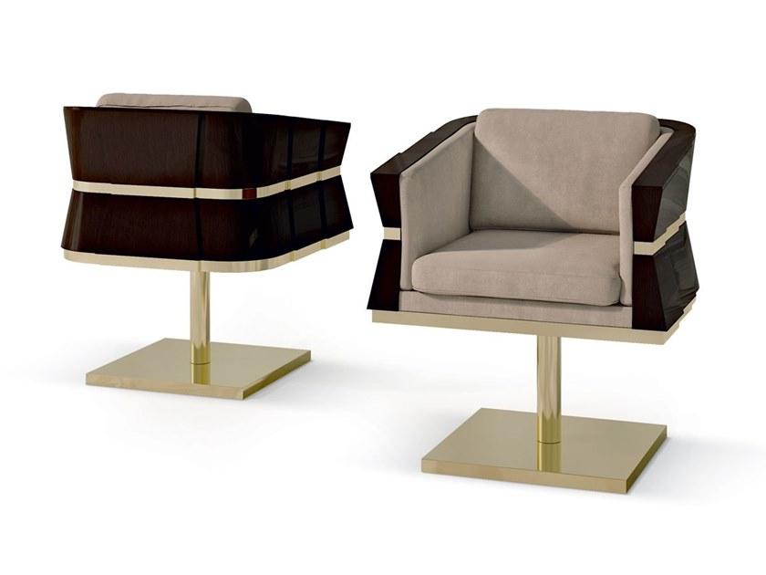 Swivel nabuk easy chair with armrests | 7510 by Carpanese home