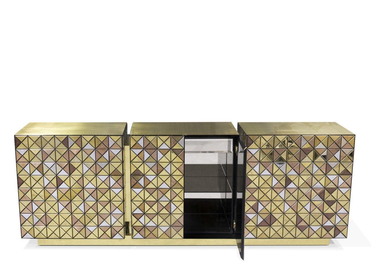 Aluminium sideboard with doors | Pixel by Boca Do Lobo