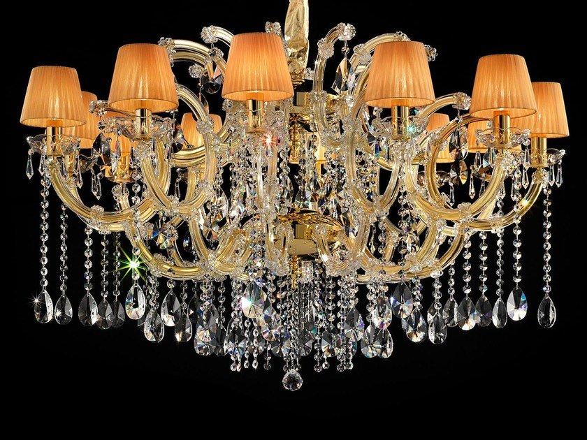 Painted metal chandelier with crystals | Maria Teresa Ve 981 by Masiero