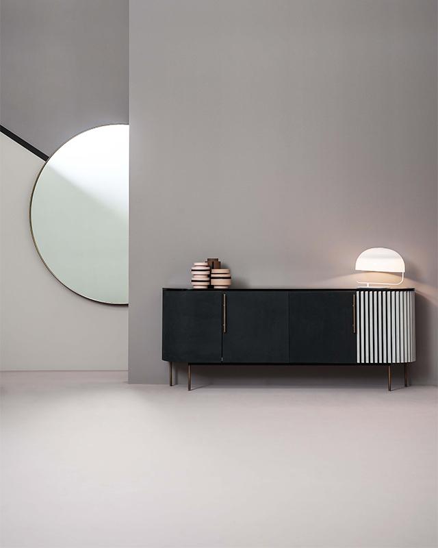 Round wall-mounted framed mirror | Marlene by Baxter