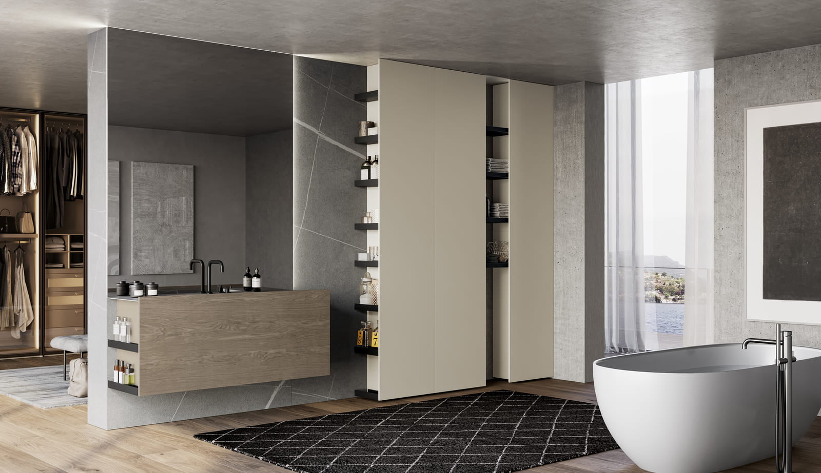 Lacquered bathroom | Sail by Birex