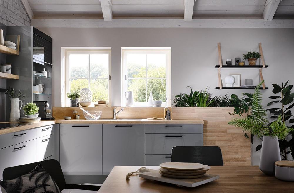 Kitchen without handles Haecker classic Laser Brillant