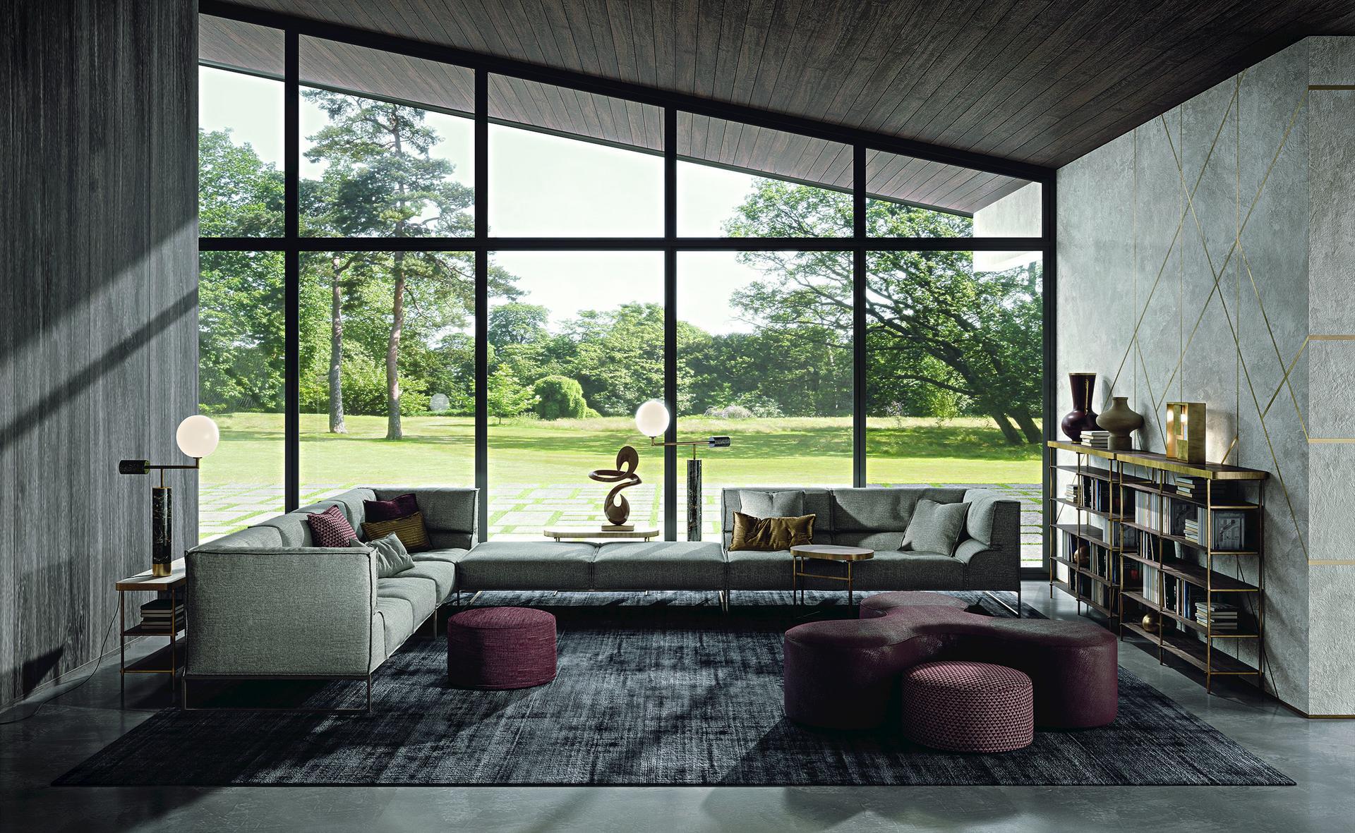 Upholstered fabric pouf | Blow by Frigerio