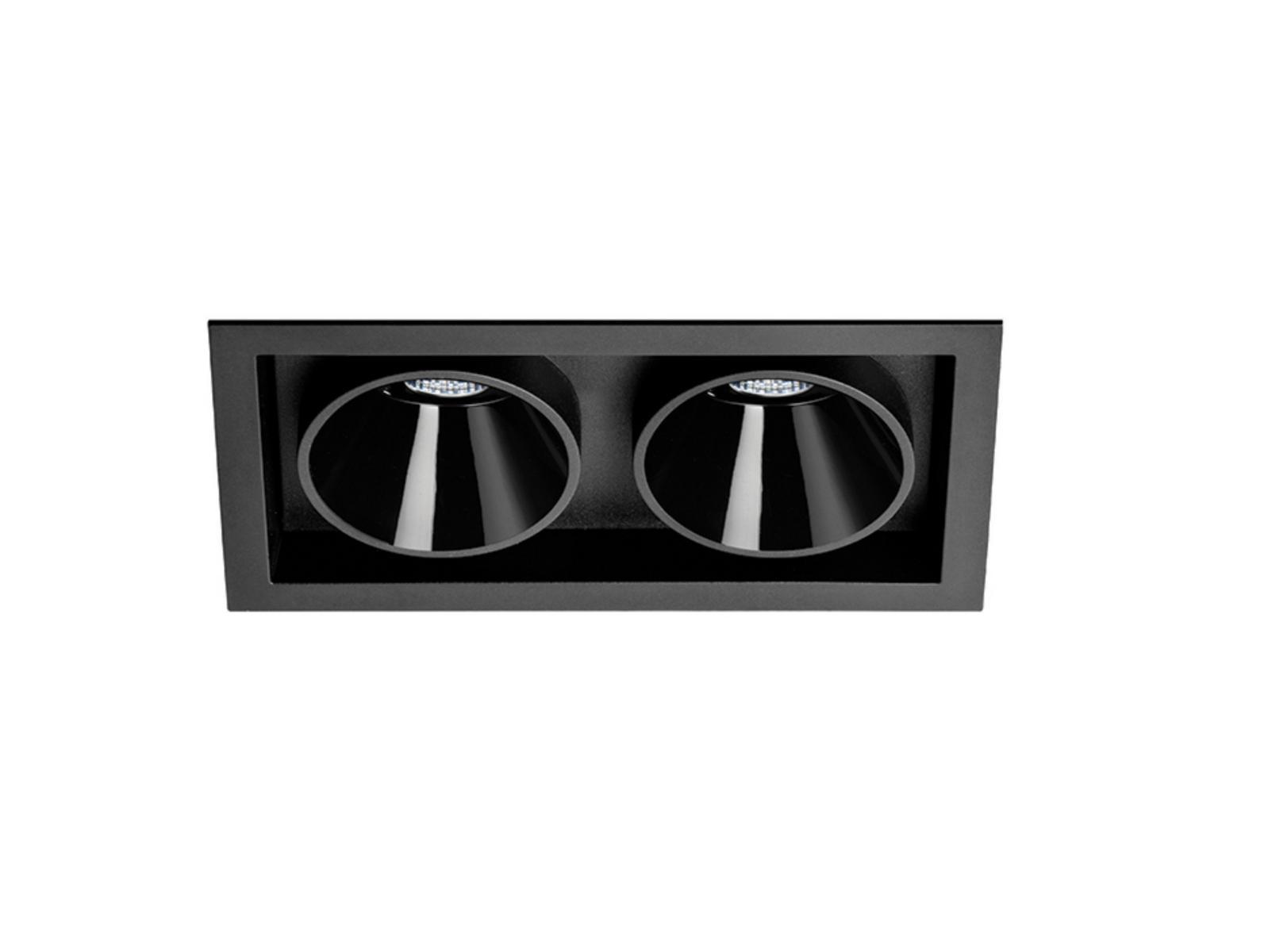 LED recessed multiple aluminium spotlight | Black Foster Recessed 2 by Arkoslight