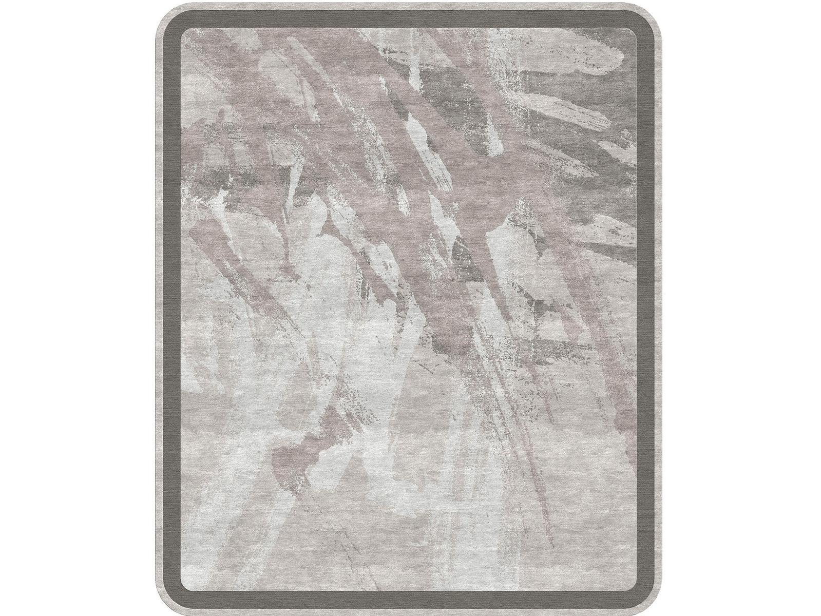 Patterned rectangular wool and bamboo silk rug | Minerva by Capital Collection