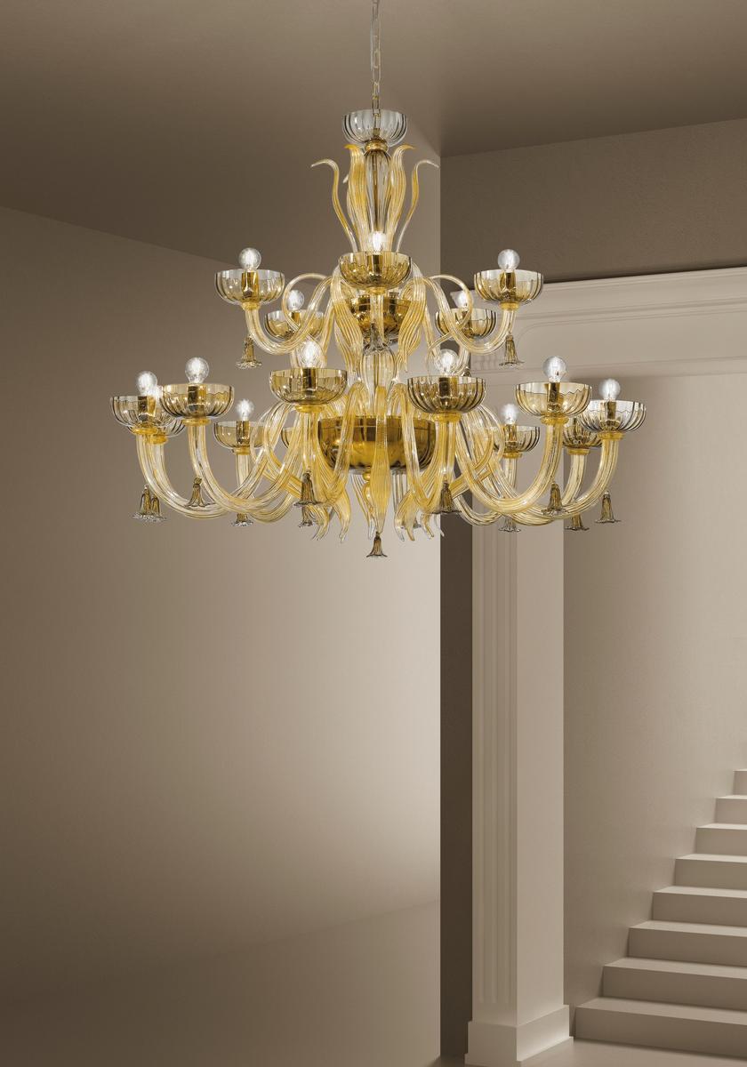 Glass chandelier | Foscari by Sylcom