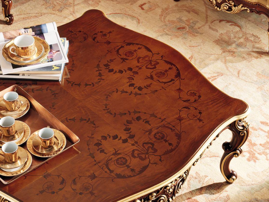 Low square solid wood coffee table | 11621 by Modenese Gastone