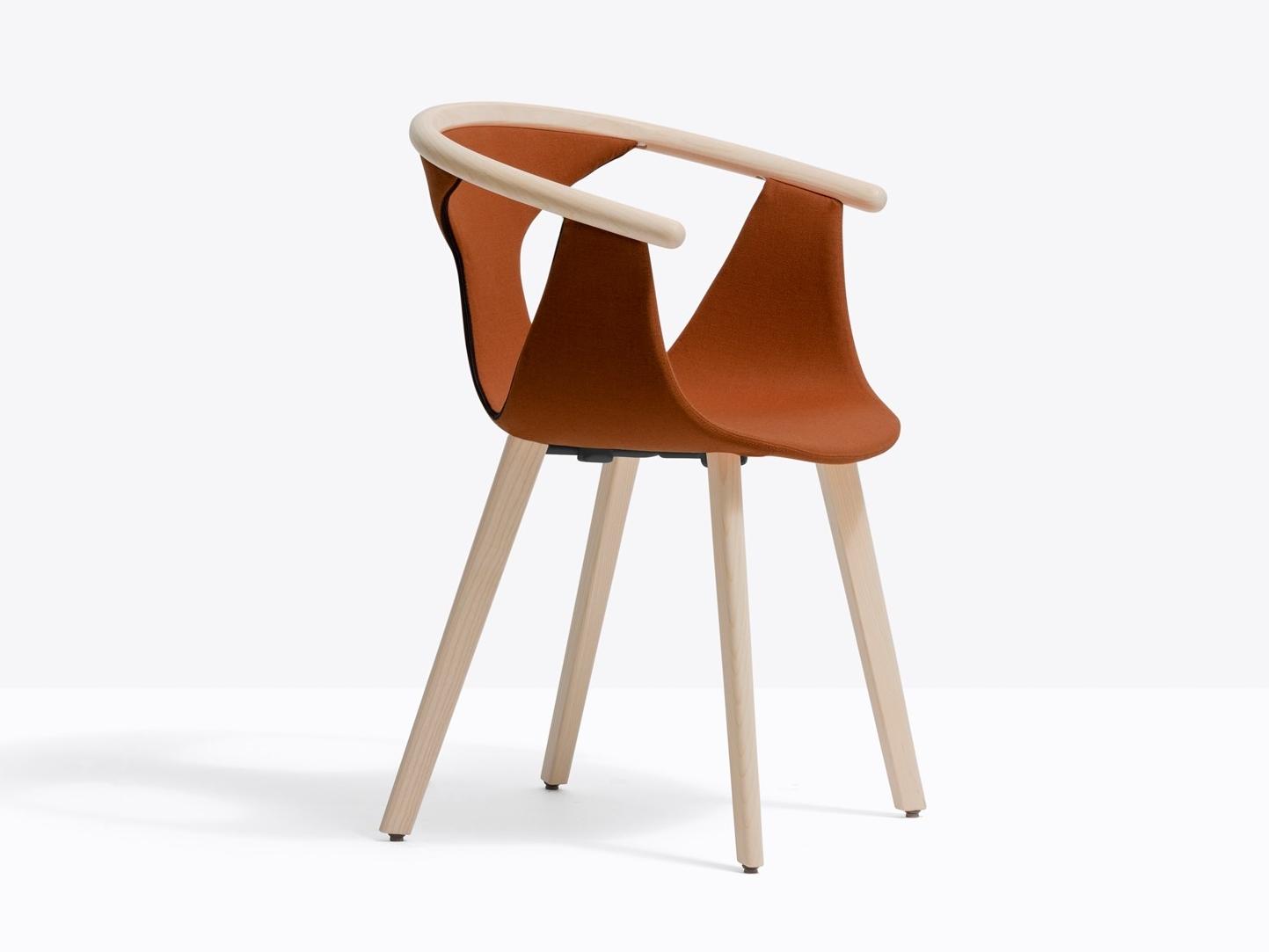 Tanned leather chair with armrests | Fox Soft 3727 by Pedrali