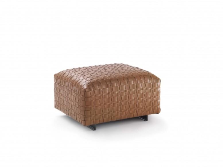 Upholstered leather pouf | Bangkok by Flexform