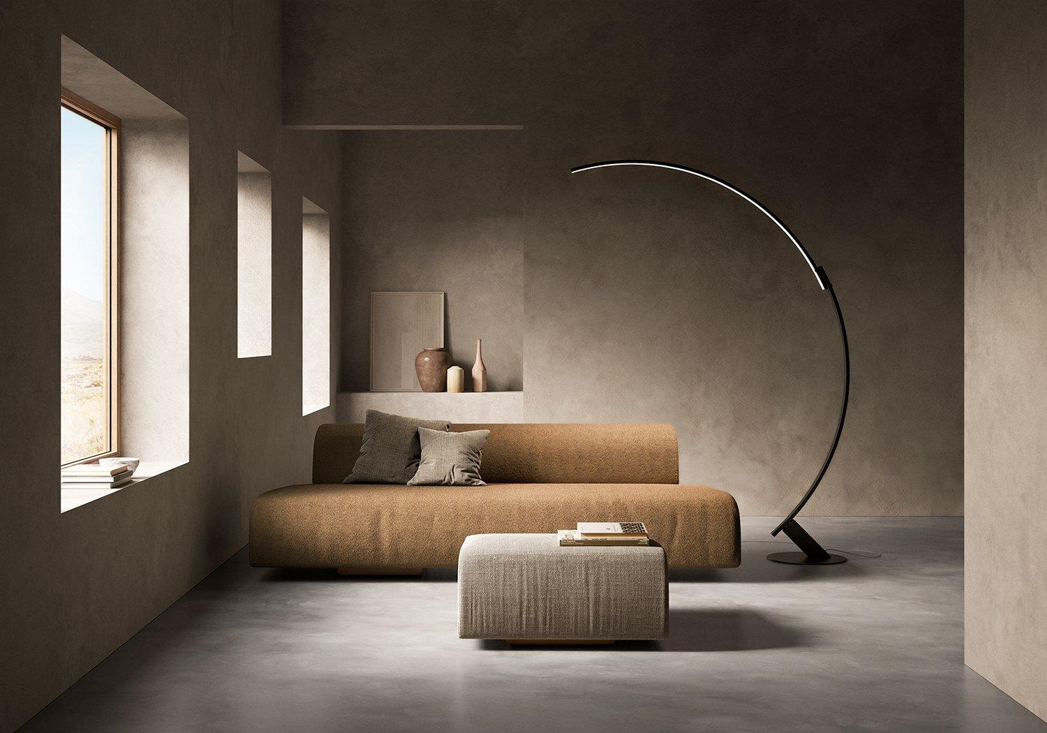 LED height-adjustable aluminium floor lamp | Kyudo by Kundalini