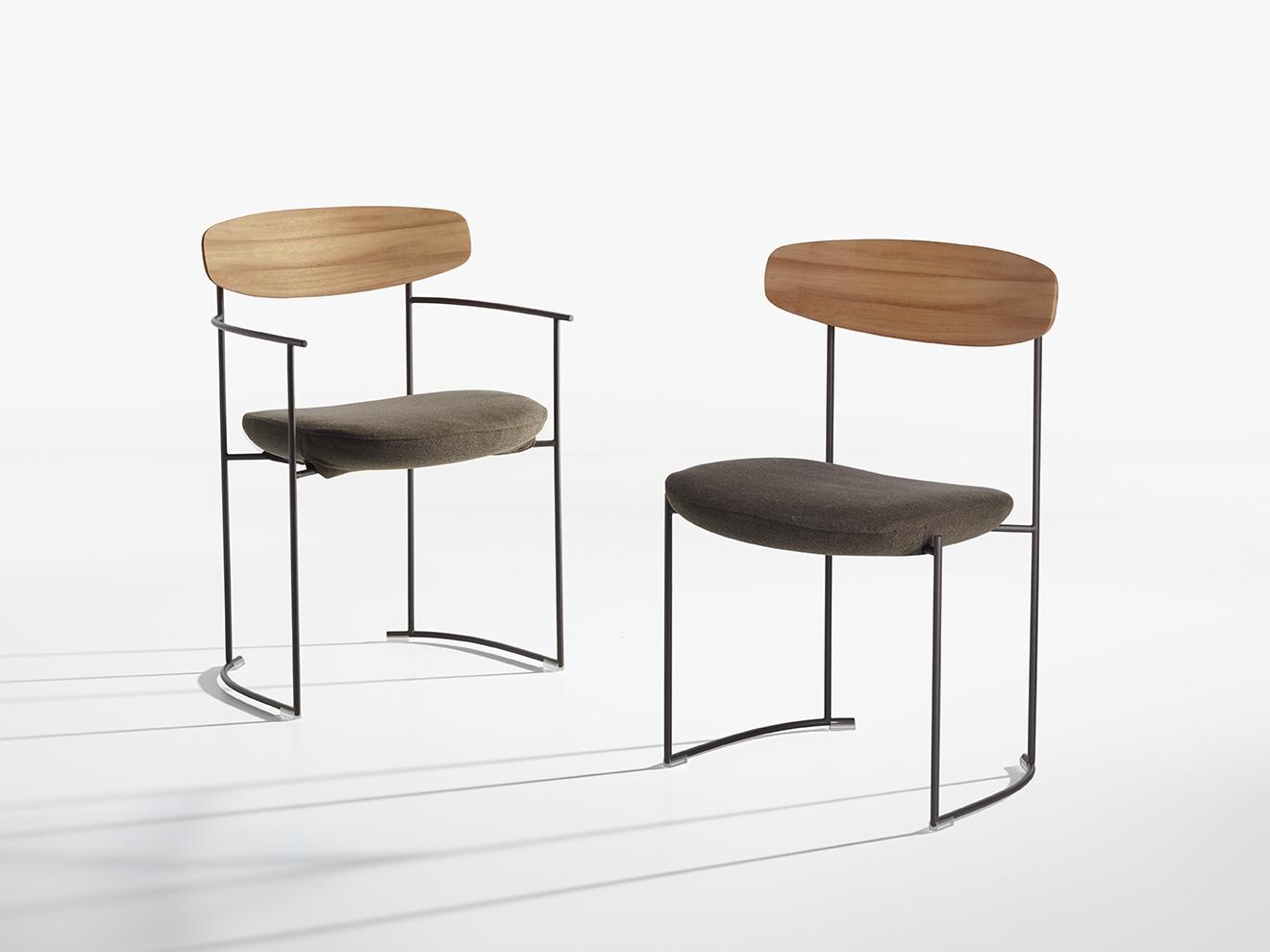 Sled base garden chair with removable cover | Keel by Potocco