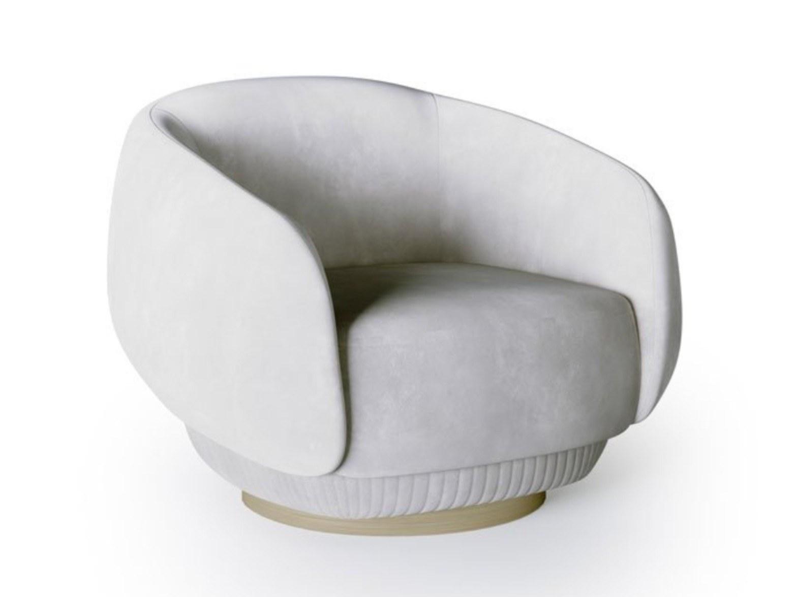 Nabuk armchair with armrests | Moon by Carpanese home