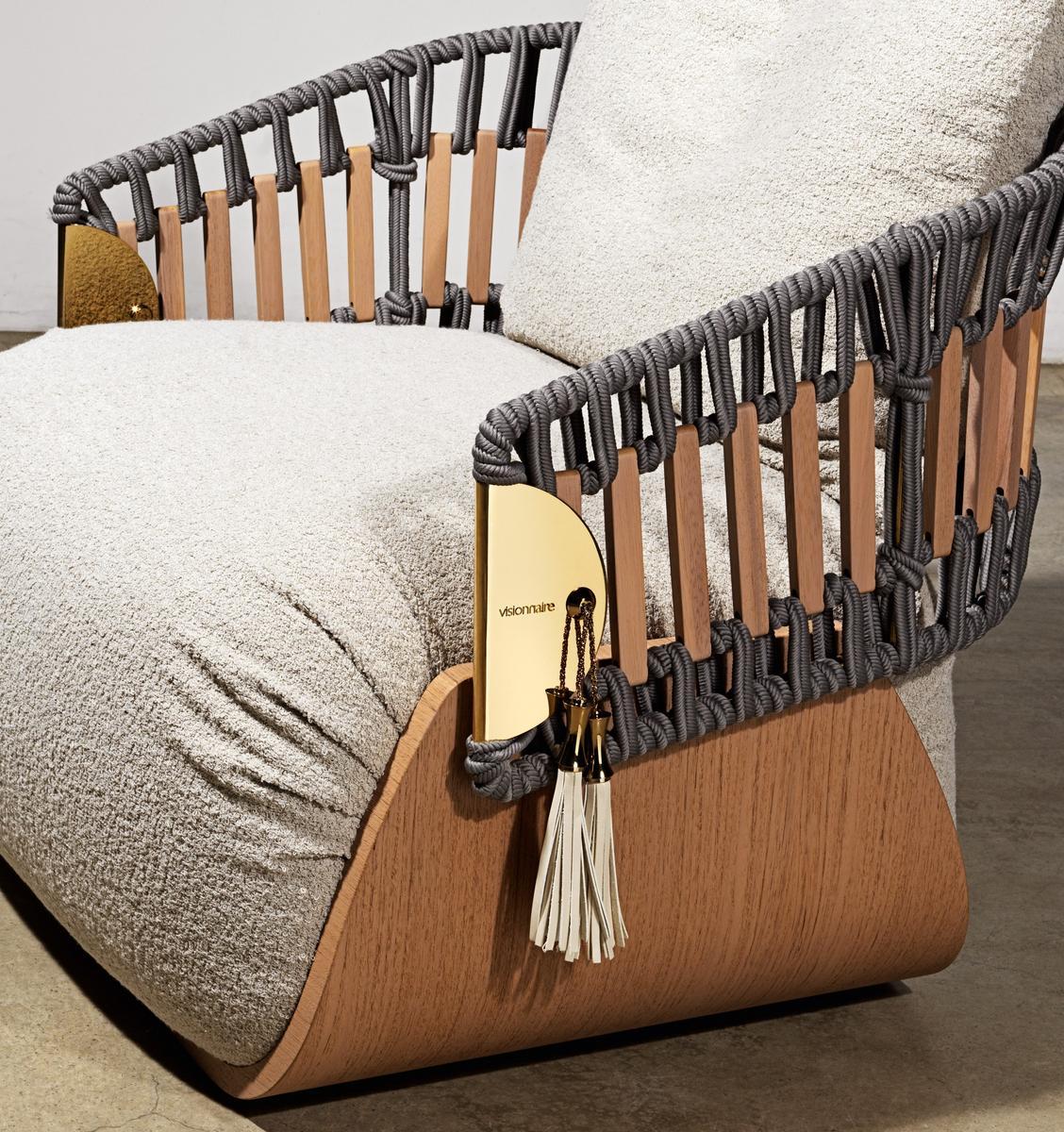 Rope garden armchair with armrests | Kathryn by Visionnair