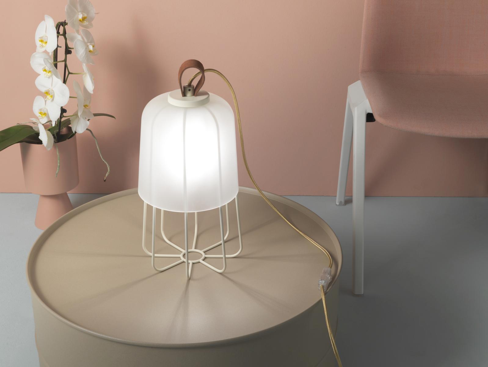 LED glass and iron table lamp | Medù by Zava
