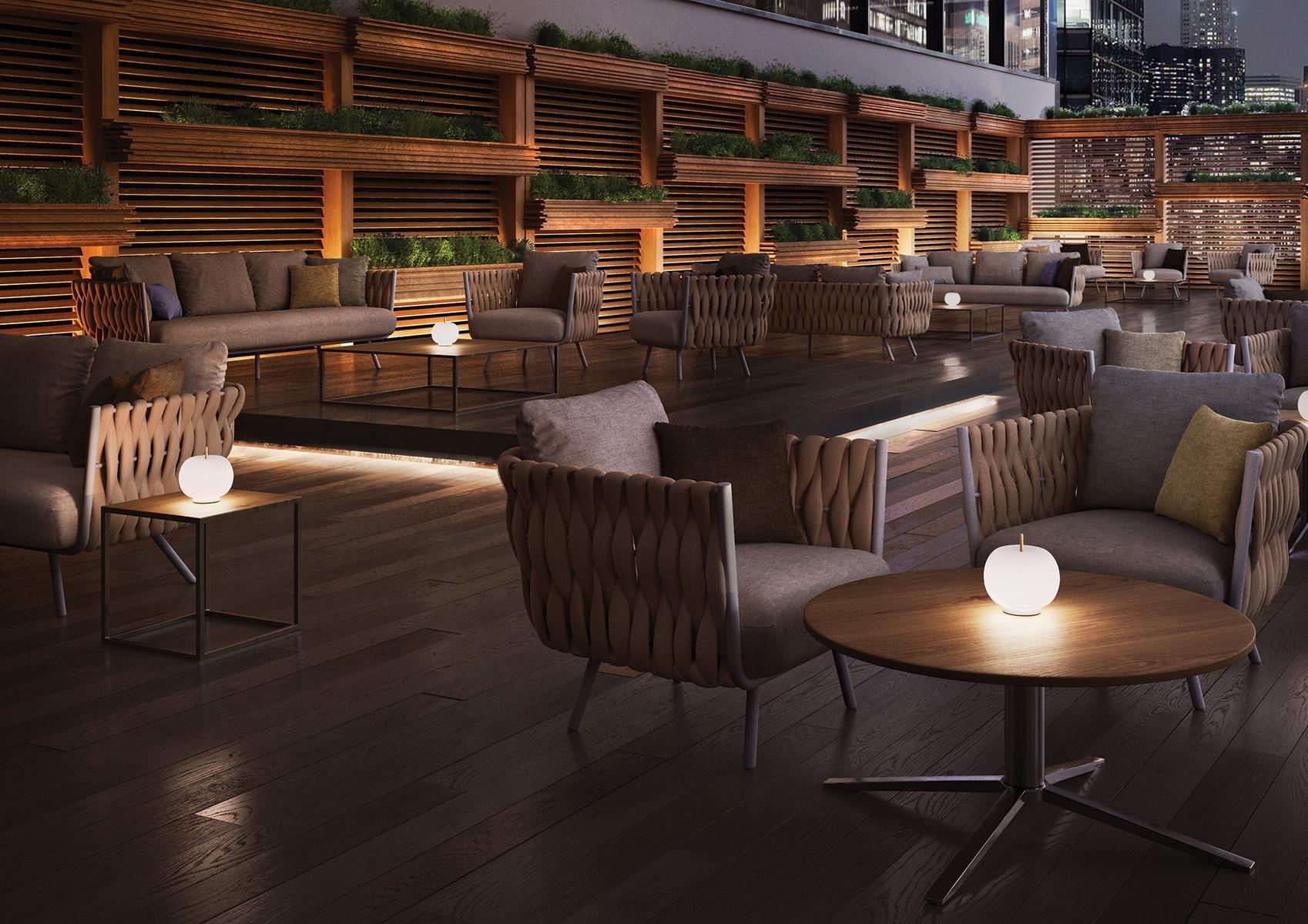 LED cordless opal glass table lamp | Kushi Mobile by Kundalini