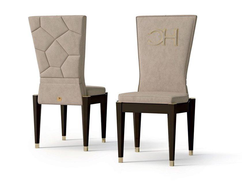 Upholstered high-back nabuk chair | 7509 by Carpanese home