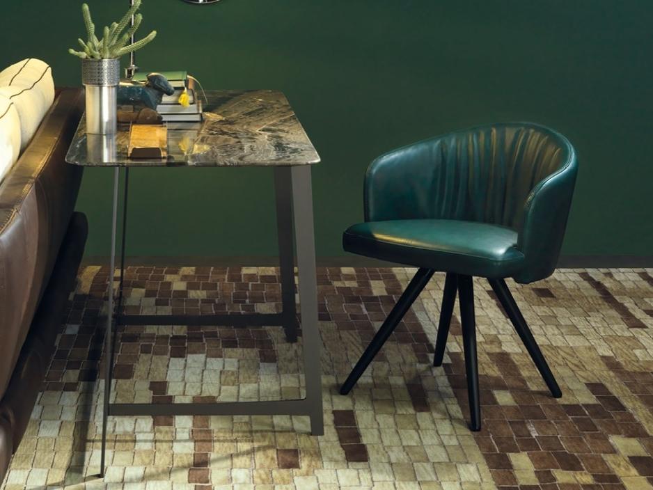 Upholstered leather chair | Joe by Borzalino