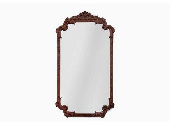 Rectangular wall-mounted framed mahogany mirror | Louis Xvi by Boca Do Lobo