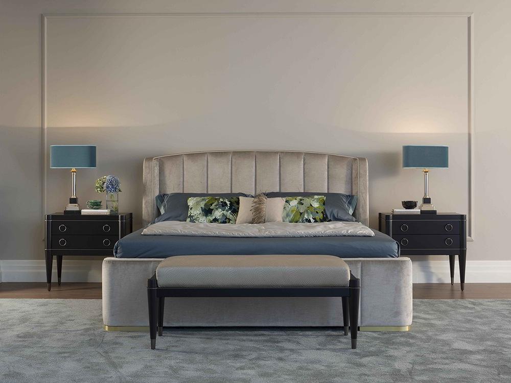 Leather bed with upholstered headboard | Zaffiro by Galimberti Nino