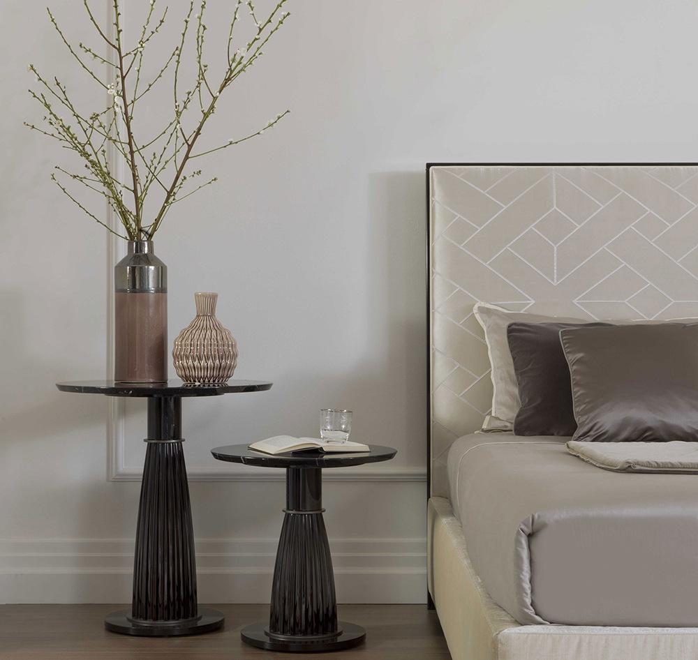 Fabric bed with upholstered headboard | Elliot by Galimberti Nino