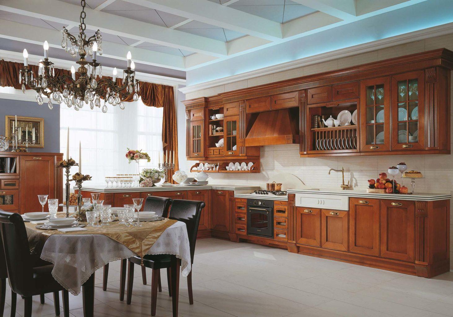 Wood kitchen with handles Aster Cucine Opera