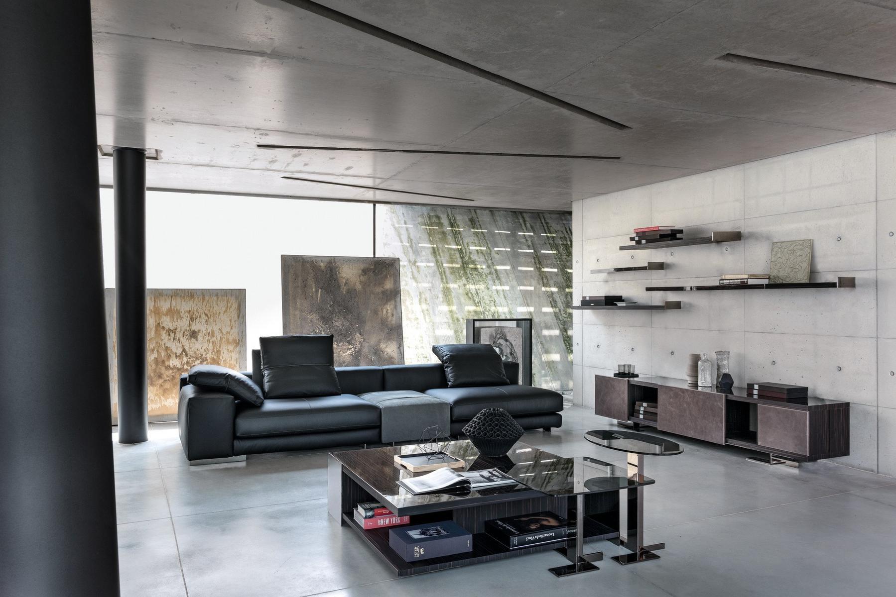 Square glass side table | Lith by Arketipo