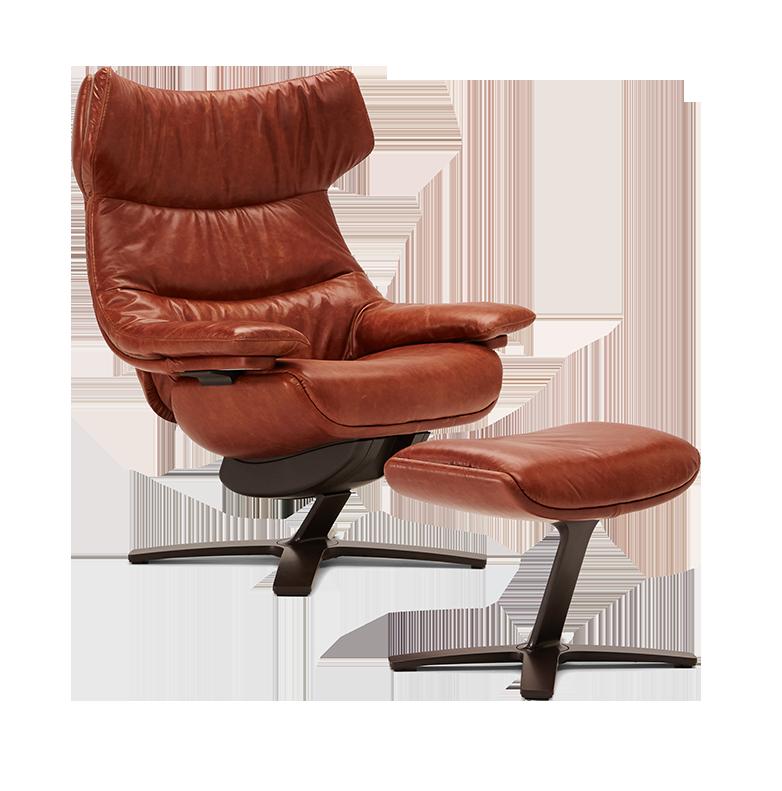 Recliner leather armchair with headrest | Re-vive Wing Back by Natuzzi Italia