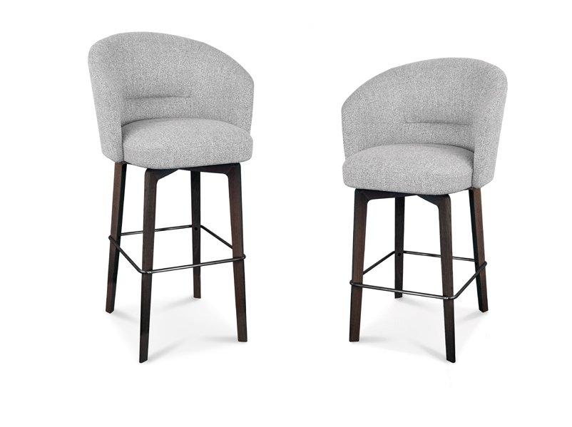 High fabric stool with armrests | Amélie by Minotti