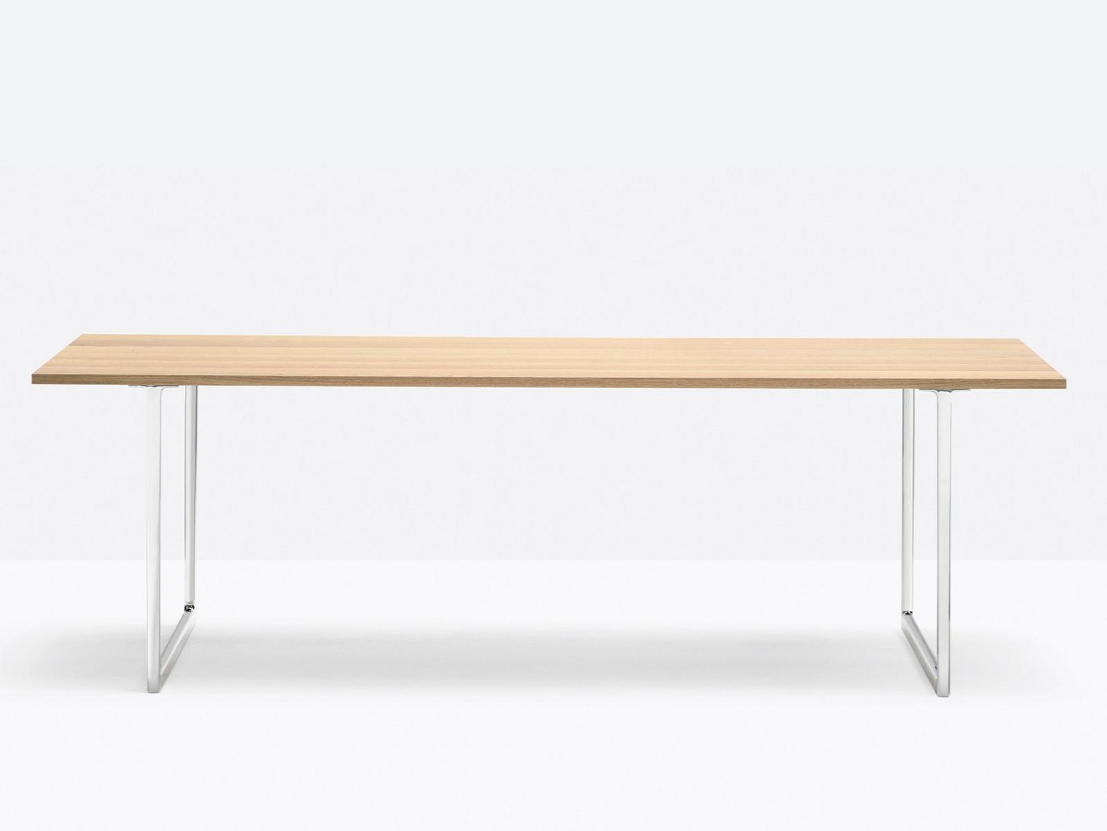 Rectangular oak and aluminium table | Toa Desk Toa240x90 by Pedrali