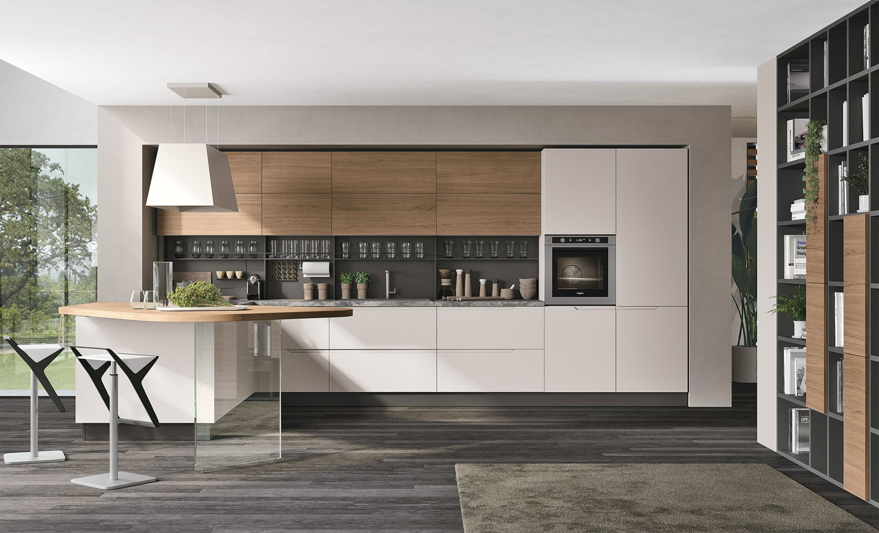 Kitchen with integrated handles Lube Cucine Luna