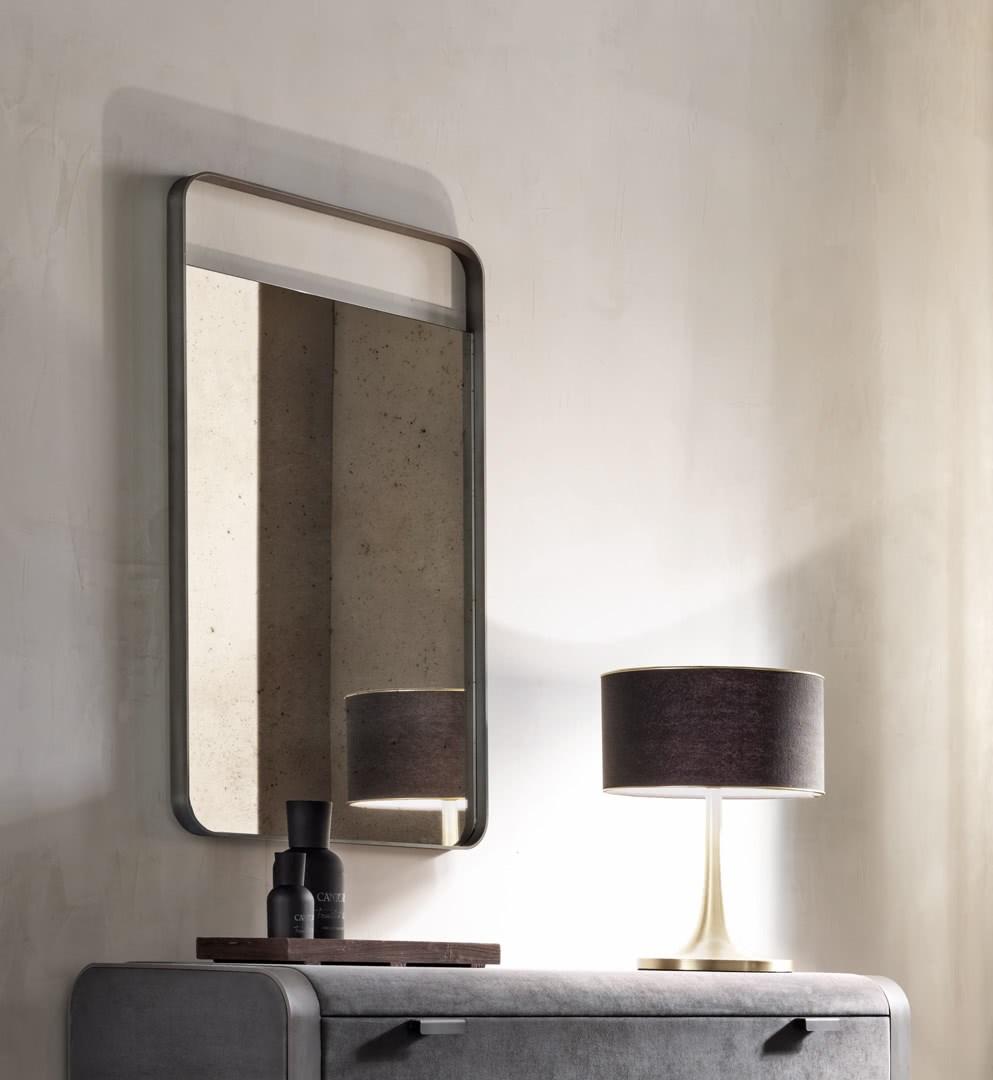 Rectangular wall-mounted aluminium mirror | Elvis by Cantori